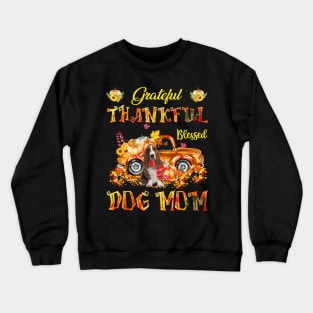 Basset Hound Pumpkin Thankful Grateful Blessed Dog Mom Crewneck Sweatshirt